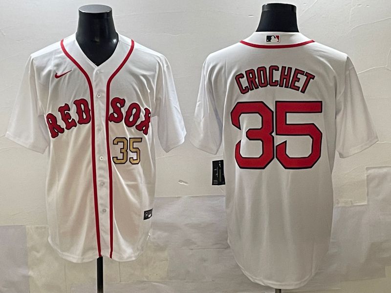 Men 2025 Boston Red Sox 35 Crochet White Game Nike MLB Jersey style 4